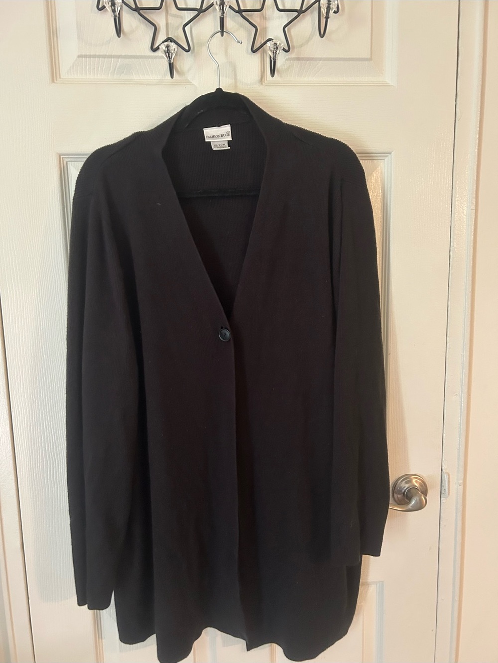 Fashion Bug Black Ribbed Knit Cardigan